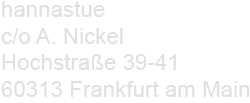 Adresse hannastue Impressum